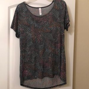 Lularoe gray and multi colored top. Size large. Like new condition